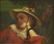 Gustave Courbet Woman with Flowers in her Hat France oil painting artist